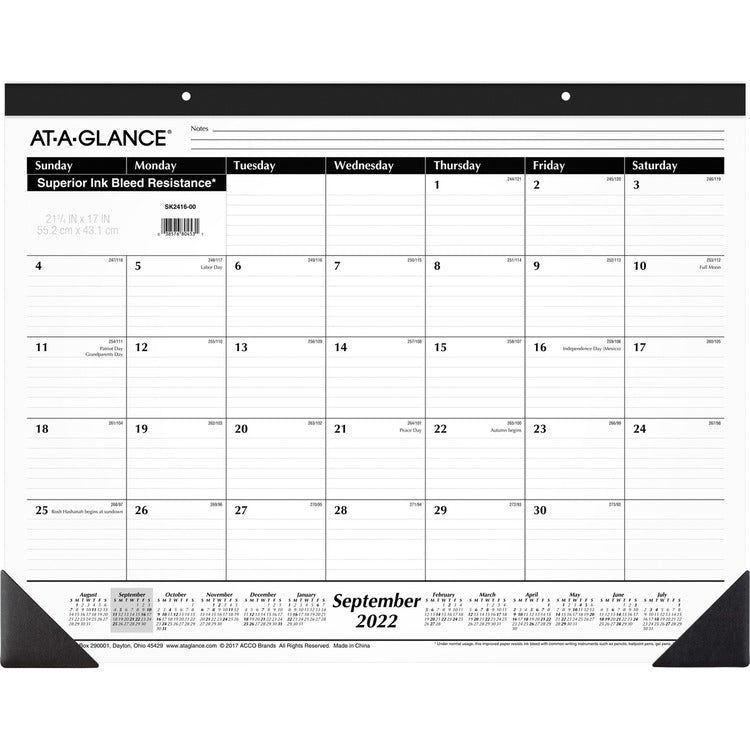 At-A-Glance 16-Month Monthly Desk Pad [SKU - AAGSK241600]EA