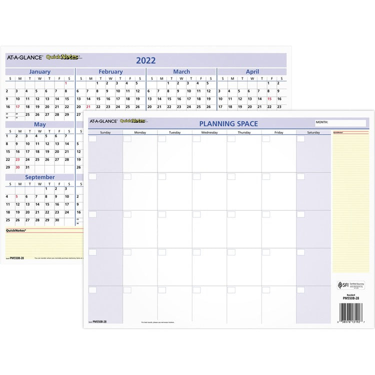 At-A-Glance Quicknotes Mini Erasable Yearly Wall Planner [SKU - AAGPM550B28]EA