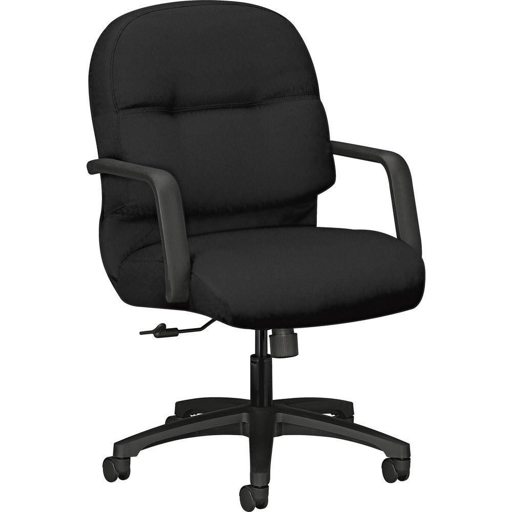 HON Pillow-Soft Mid-Back Chair | Center-Tilt | Fixed Arms | Black Fabric [SKU - HON2092CU10T]EA