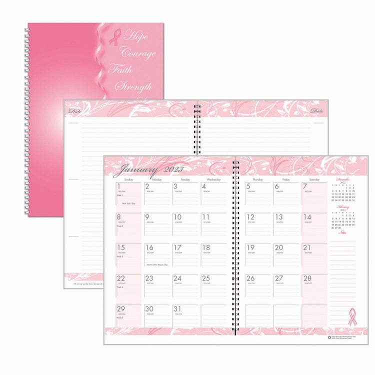 House of Doolittle BCA Pink Cover Monthly Wirebound Journal [SKU - HOD5226]EA