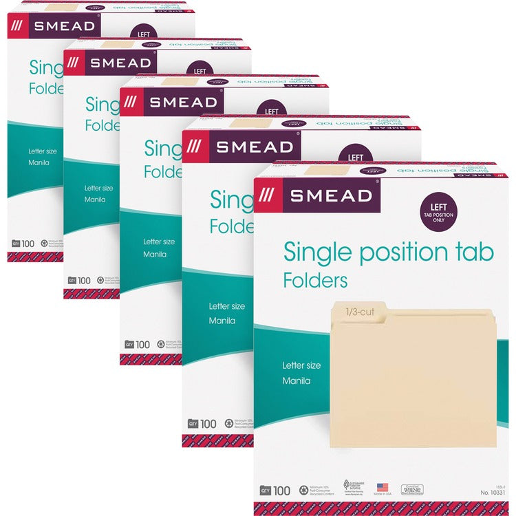 Smead 1/3 Tab Cut Letter Recycled Top Tab File Folder [SKU - SMD10331CT]CT