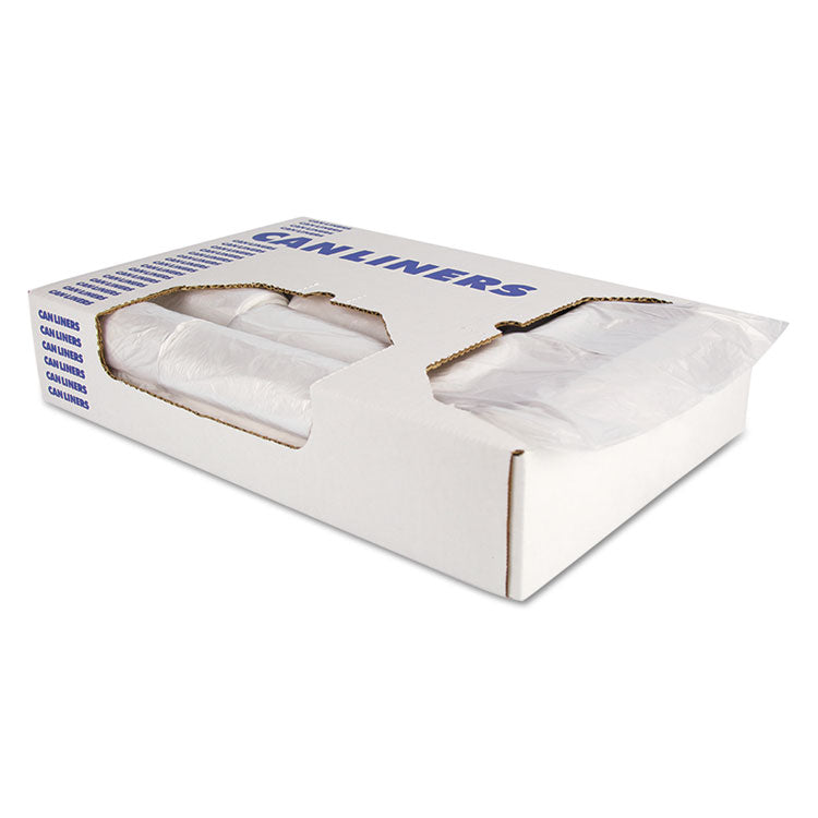 High-Density Waste Can Liners, 30 gal, 16 mic, 30  x 37 , Natural, 25 Bags/Roll, 20 Rolls/Carton