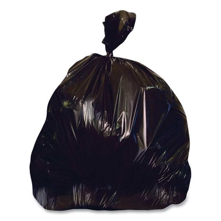 Linear Low-Density Can Liners, 65 gal, 1.5 mil, 43  x 60 , Black, 100/Carton