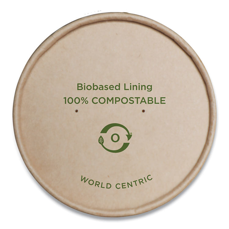 Paper Lids for Bowls, 3.6  Diameter, Kraft, 500/Carton