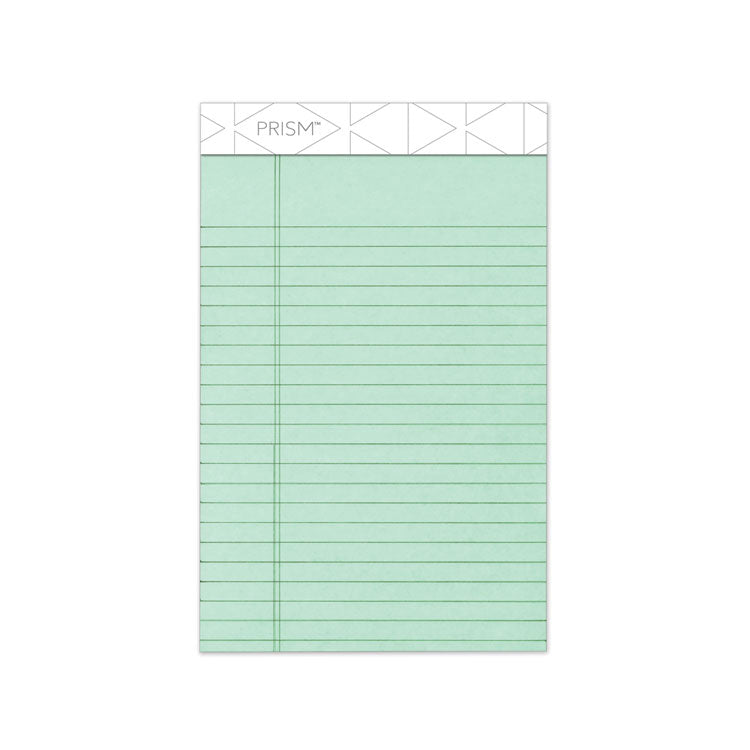 Prism   Colored Writing Pads, Narrow Rule, 50 Pastel Green 5 x 8 Sheets, 12/Pack