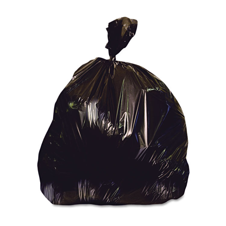 Reprocessed Resin Can Liners, 45 gal, 1.5 mil, 40  x 46 , Black, 100/Carton