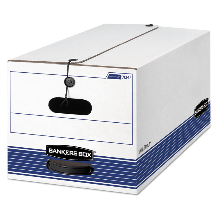 STOR/FILE Medium-Duty Strength Storage Boxes, Letter Files, 12.25" x 24.13" x 10.75", White/Blue, 12/Carton