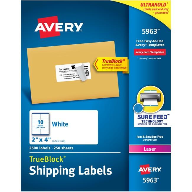 5963 WHITE TRUEBLOCK 4" X 2" PERMANENT  250 SHEETS/BOX