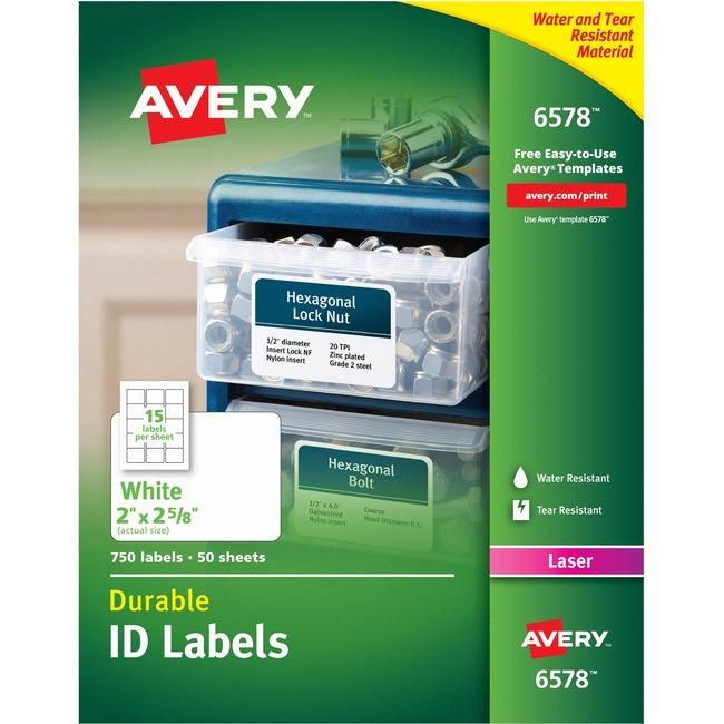6578 TRUEBLOCK DURABLE I.D. LABELS 2 5/8" X 2" PERMANENT