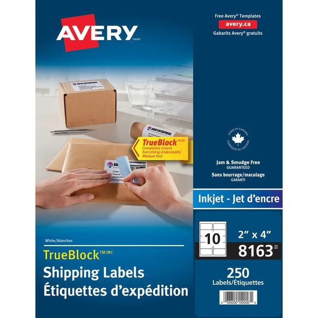 8163 WHITE TRUEBLOCK 4" X 2" PERMANENT  25 SHEETS/ENV.