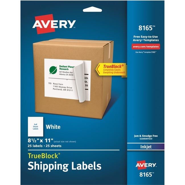 8165 WHITE TRUEBLOCK 8 1/2" X 11" PERMANENT  25 SHEETS/E