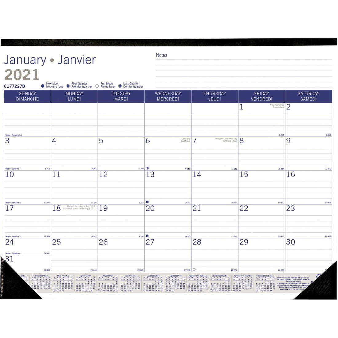 Blueline Calendar Desk Pad