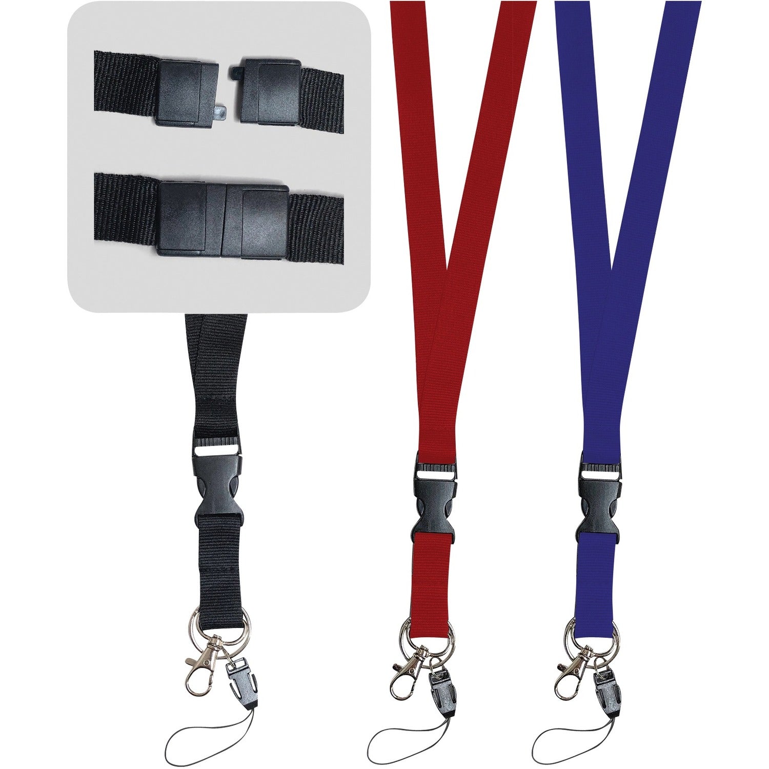 Gemex Lanyard with Plastic Clip - Blue - Plastic, Metal