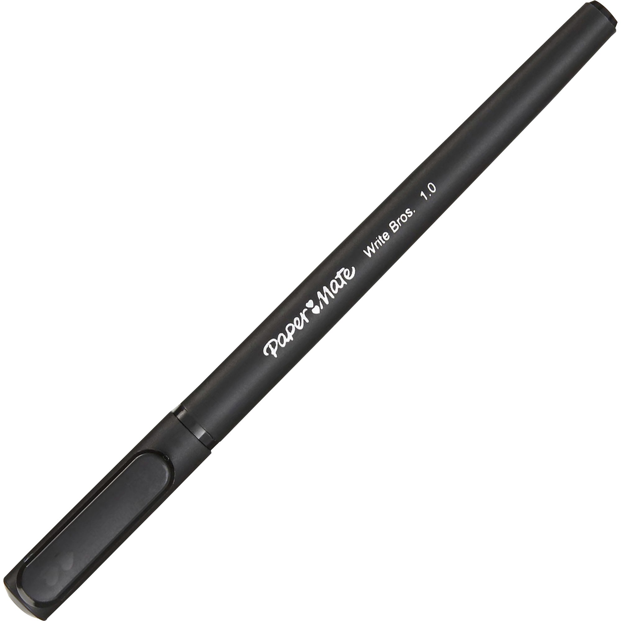 Paper Mate Ballpoint Stick Pens - Medium Pen Point - Black - Black Barrel - 12 / Box