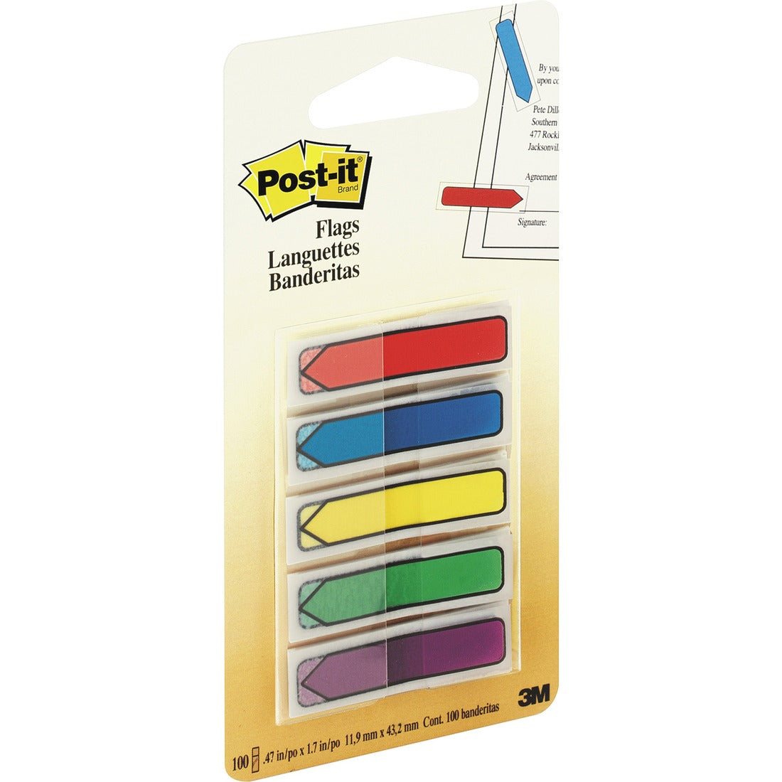 Post-it® 1/2"W Arrow Flags in On-the-Go Dispenser - Bright Colors
