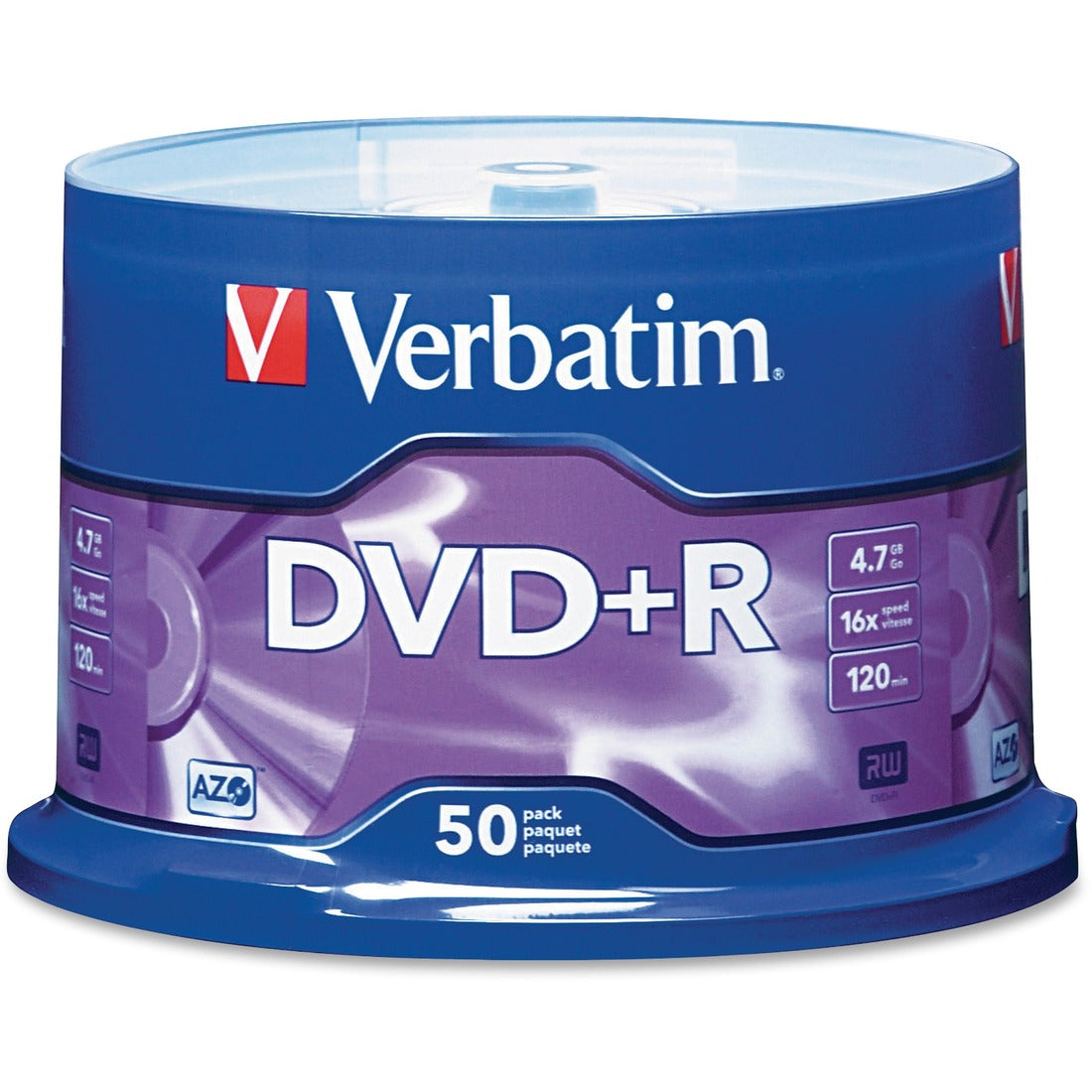 Verbatim AZO DVD R 4.7GB 16X with Branded Surface - 50pk Spindle
