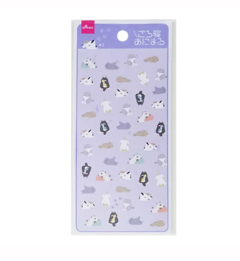 Daiso Sticker Sheet Lazy AnimalCat