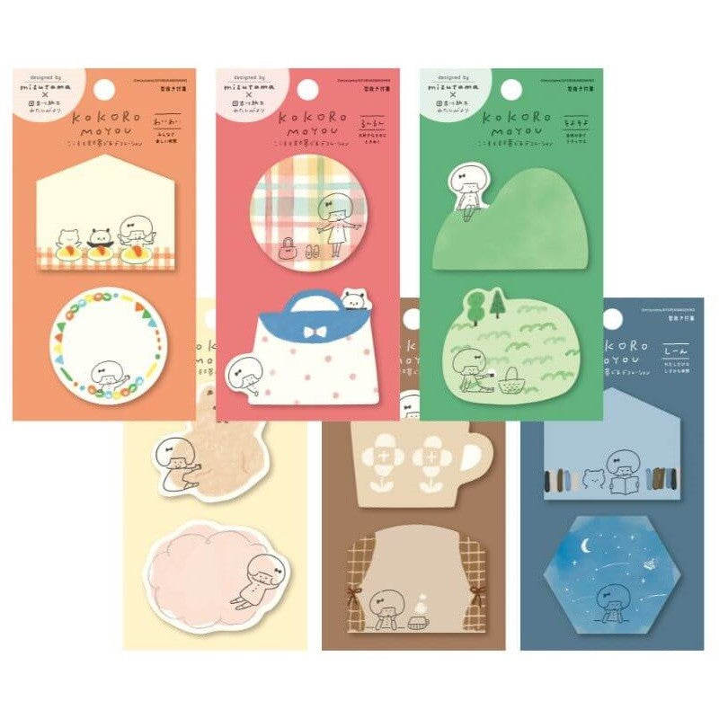 Furukawa Mizutama Kokoromoyou Die Cut Paper Sticky NotesSilence