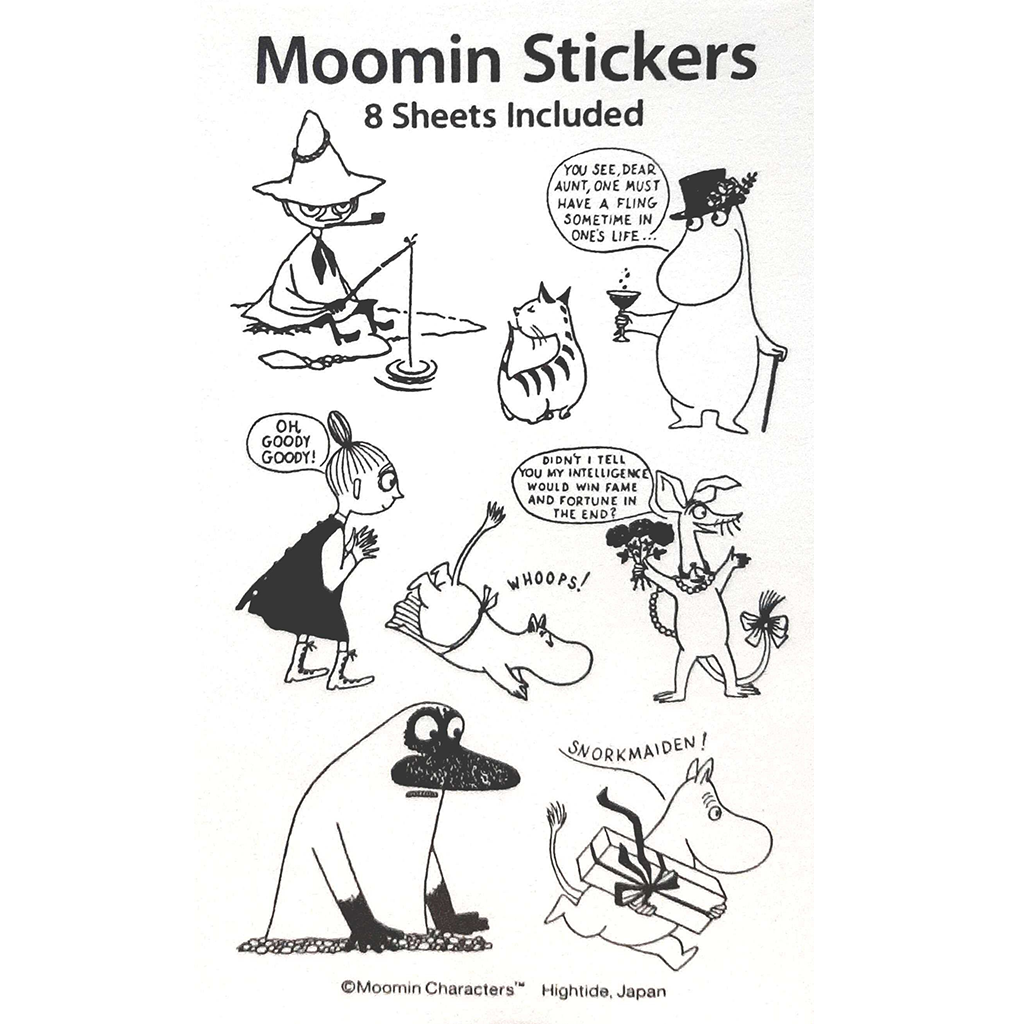 HIGHTIDE Moomin Fishing Black Stickers
