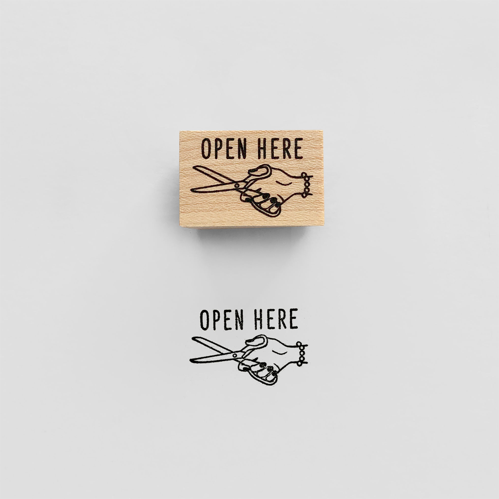 Knoopworks Rubber Stamp - Open Here