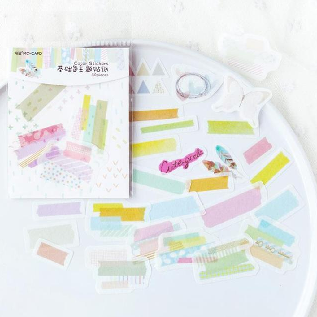 Mo.Card Basic Color Stickers Green Flake Seal