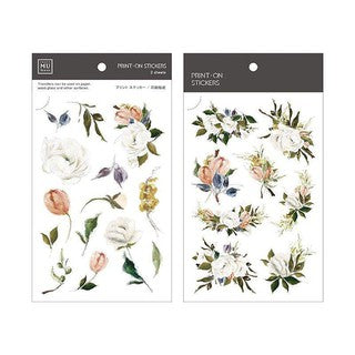 MU Craft Print On Stickers Vol.1Flower White