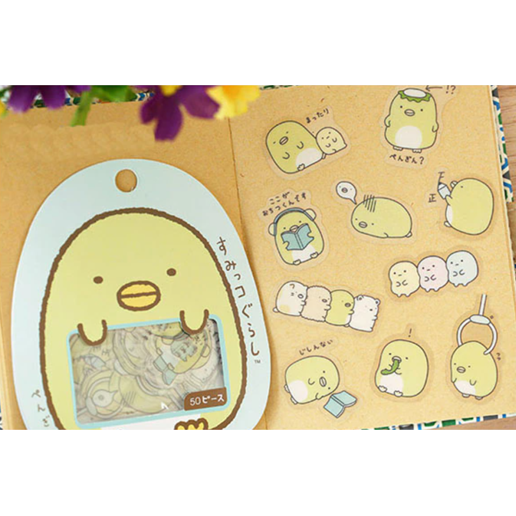San-X Sumikko Gurashi Clear Tonkatsu Flake StickerBrown