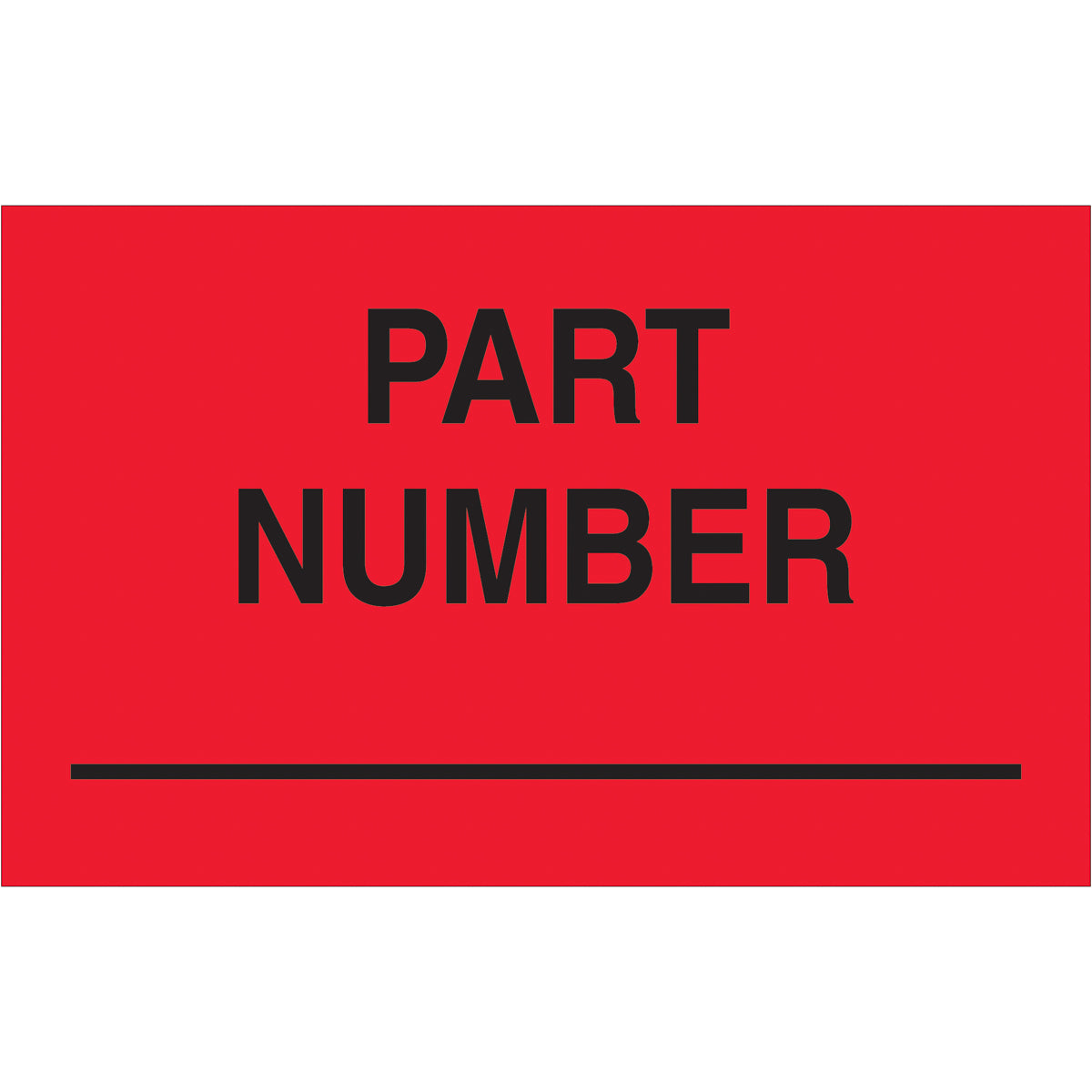 1 1/4 x 2" - "Part Number" (Fluorescent Red) Labels 500/Roll