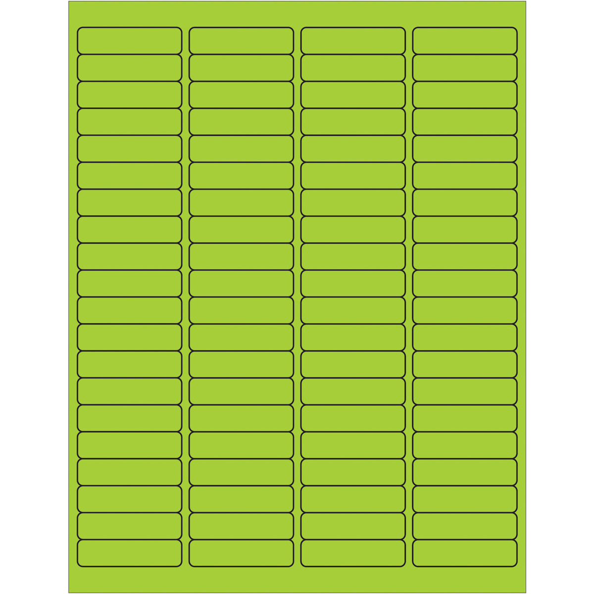 1 15/16 x 1/2" Fluorescent Green Rectangle Laser Labels 8000/Case