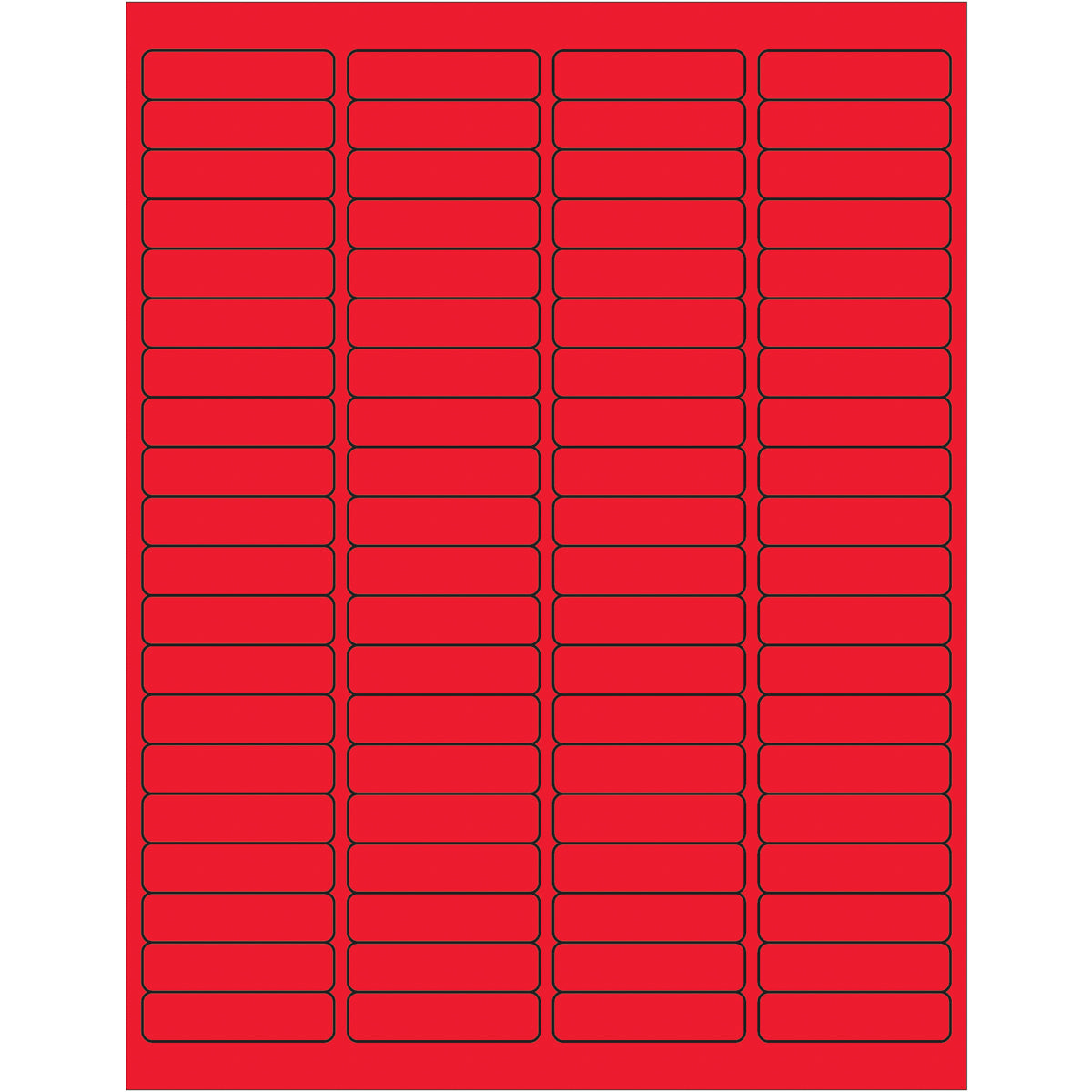 1 15/16 x 1/2" Fluorescent Red Rectangle Laser Labels 8000/Case