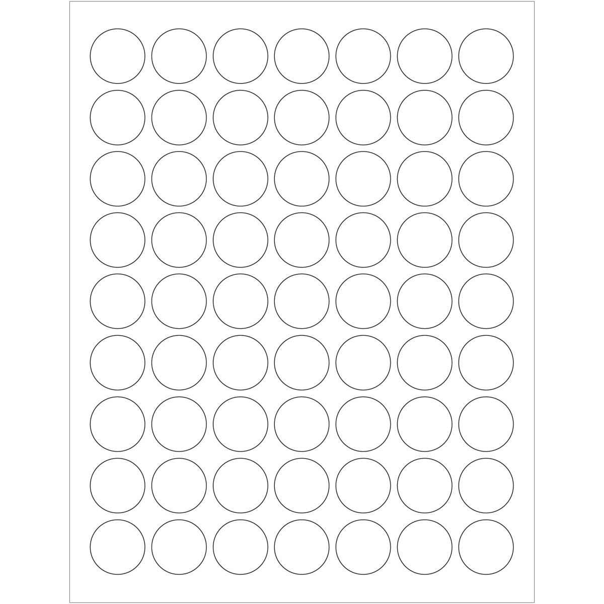 1" White Circle Laser Labels 6300/Case
