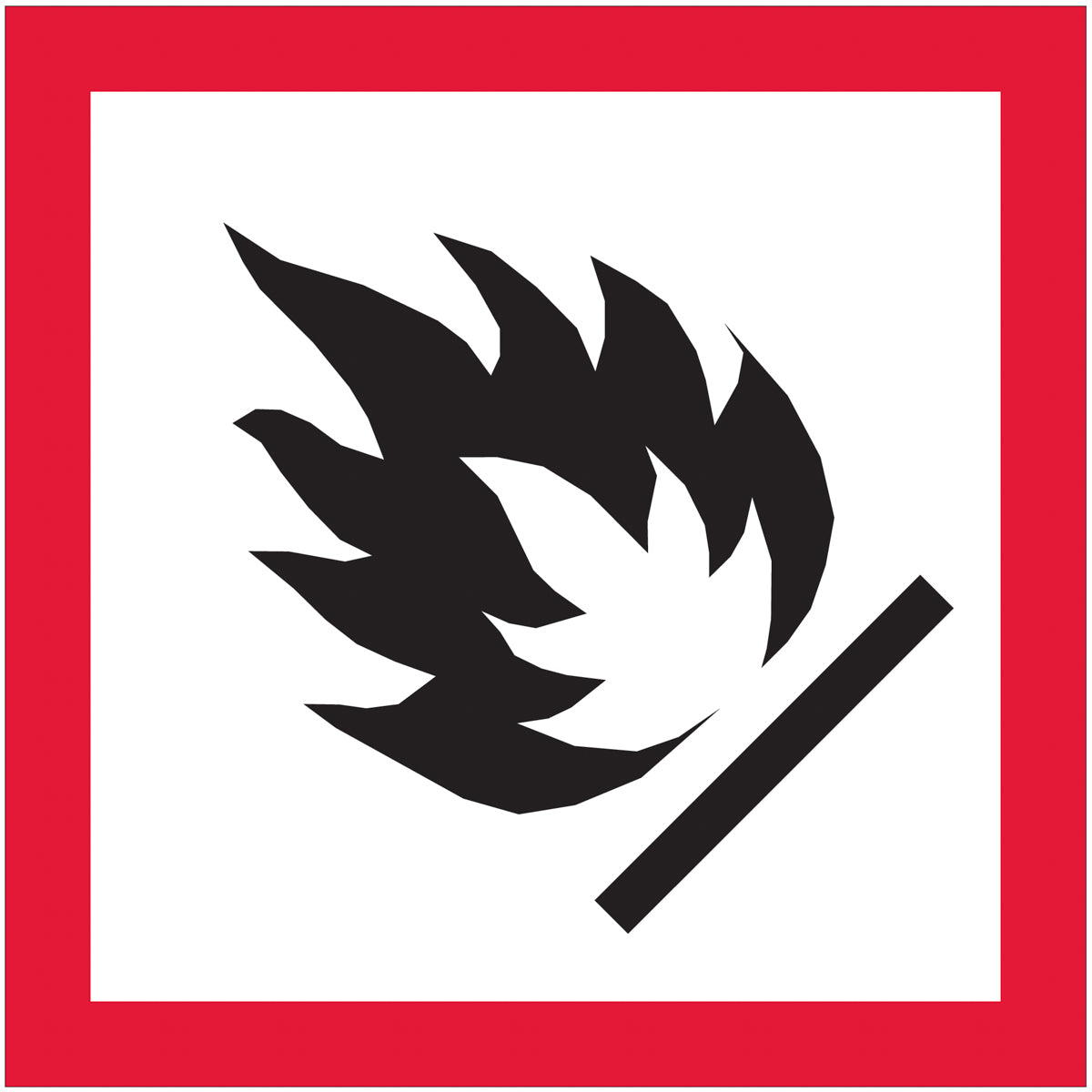 1 x 1" Pictogram - Flame Labels 500/Roll