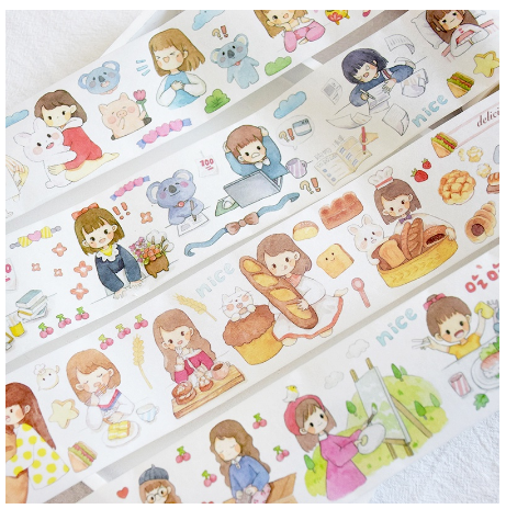Washi Sticker Decoration Scrapbook Girls - SAMPLER 100cmA