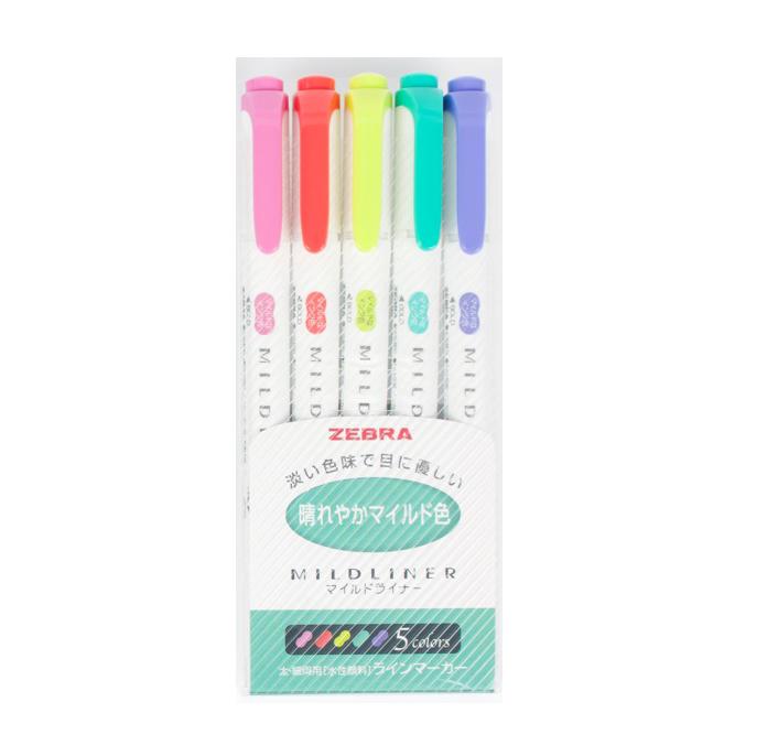 Zebra Mildliner Set 5 ColorsPink