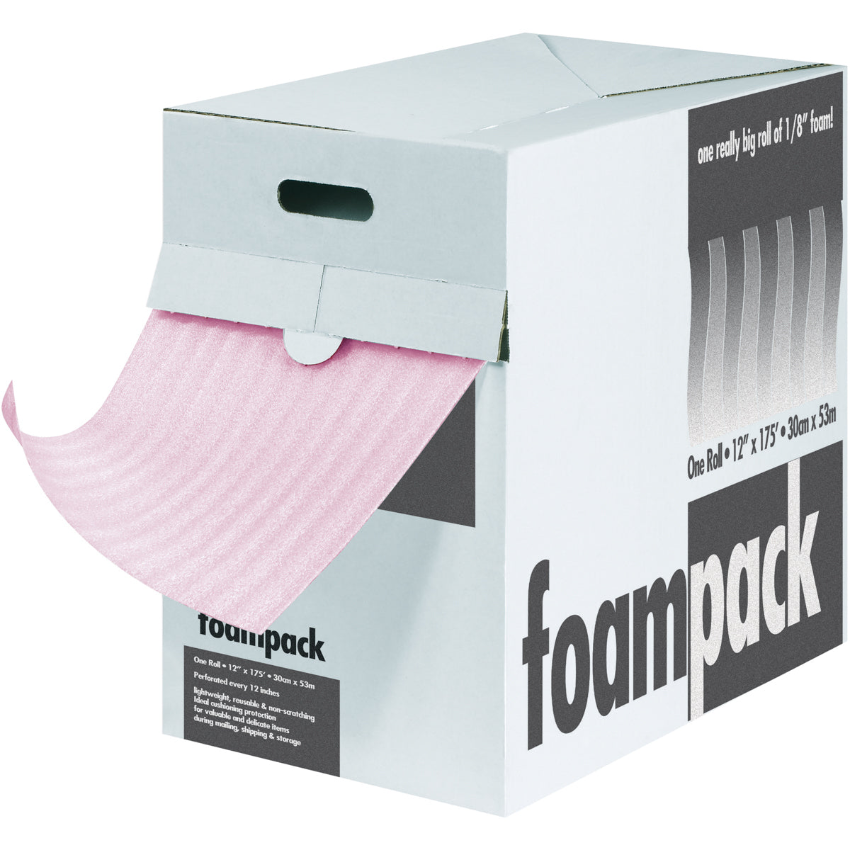 12" (1/8" Thick) Anti-Static Poly Foam Roll in Self-Dispensing Box 175 Feet/Roll