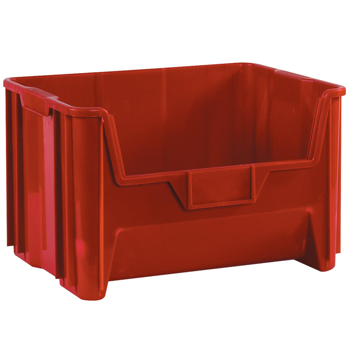 19 7/8 x 15 1/4 12 7/16 Red Plastic Bin Boxes 3/Case