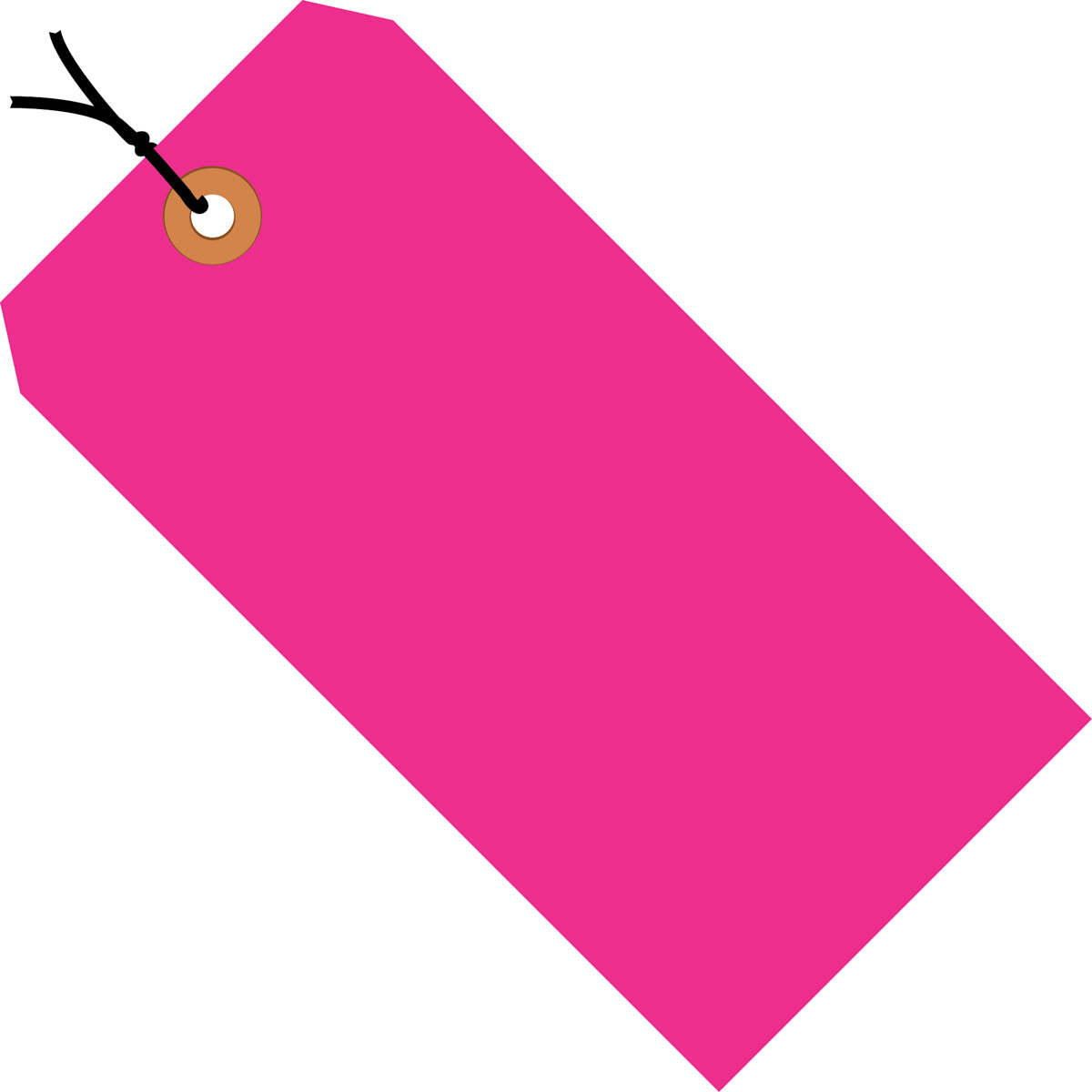 2 3/4 x 1 3/8 Fluorescent Pink 13 Pt. Shipping Tags - Pre-Strung 1000/Case