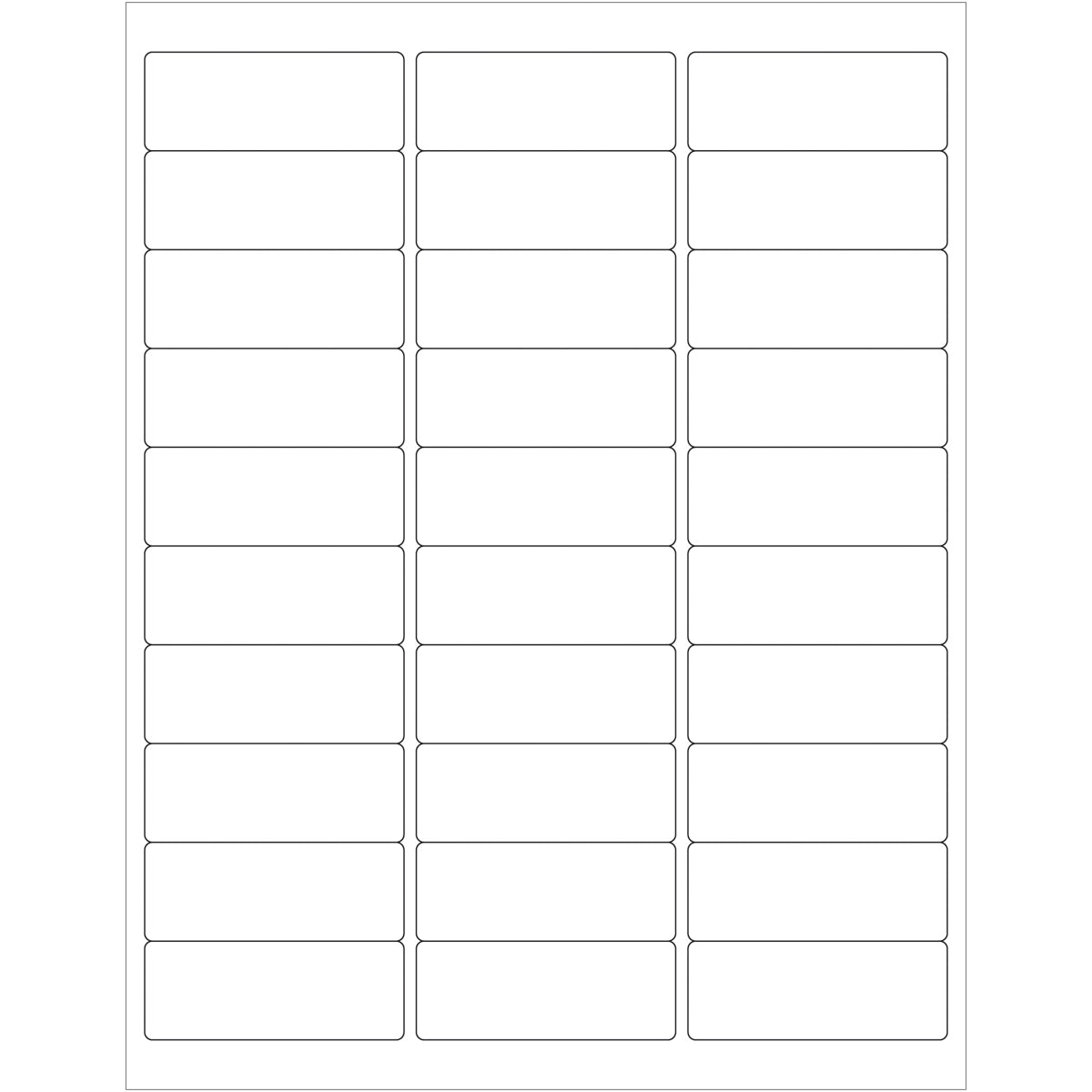 2 5/8 x 1" White Rectangle Laser Labels - Master Case 30000/Case
