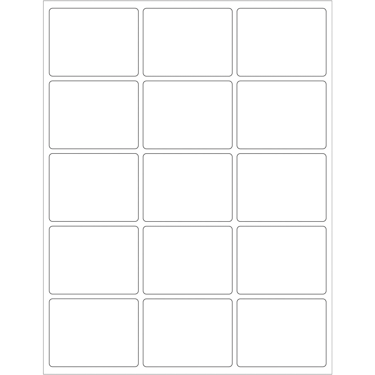 2 5/8 x 2" White Rectangle Laser Labels 1500/Case