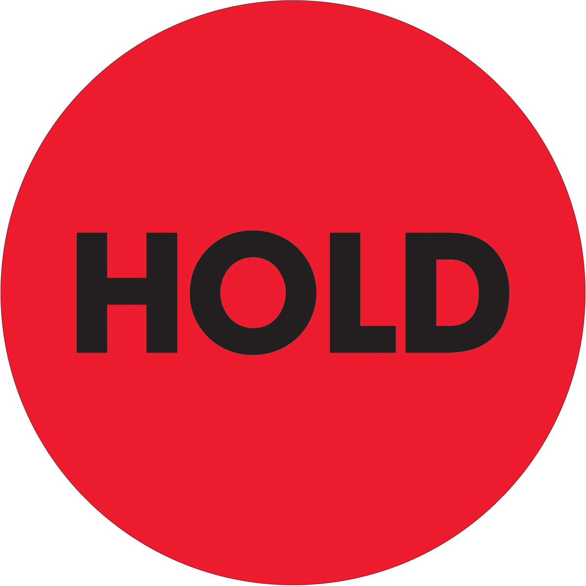 2" Circle - "Hold" Fluorescent Red Labels 500/Roll