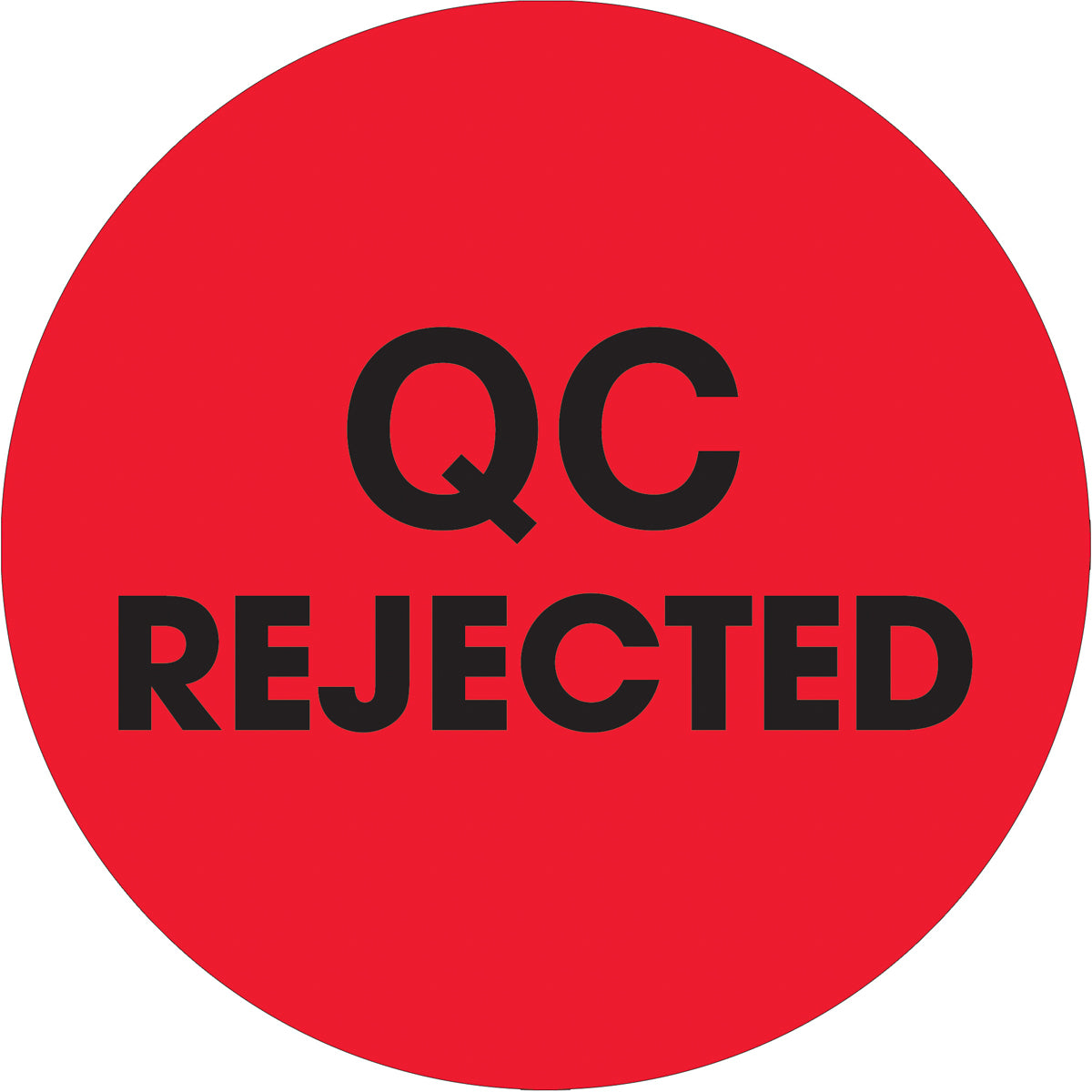 2" Circle - "QC Rejected" Fluorescent Red Labels 500/Roll