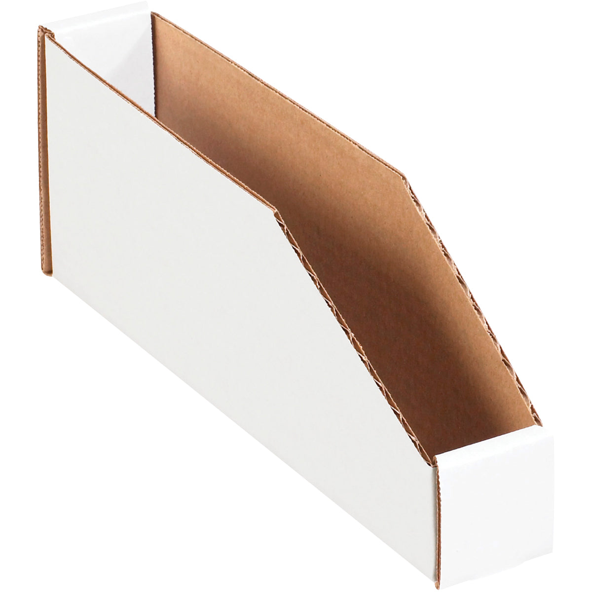 2 x 12 x 4 1/2 Open-Top White Corrugated Bin Box  50/Bundle