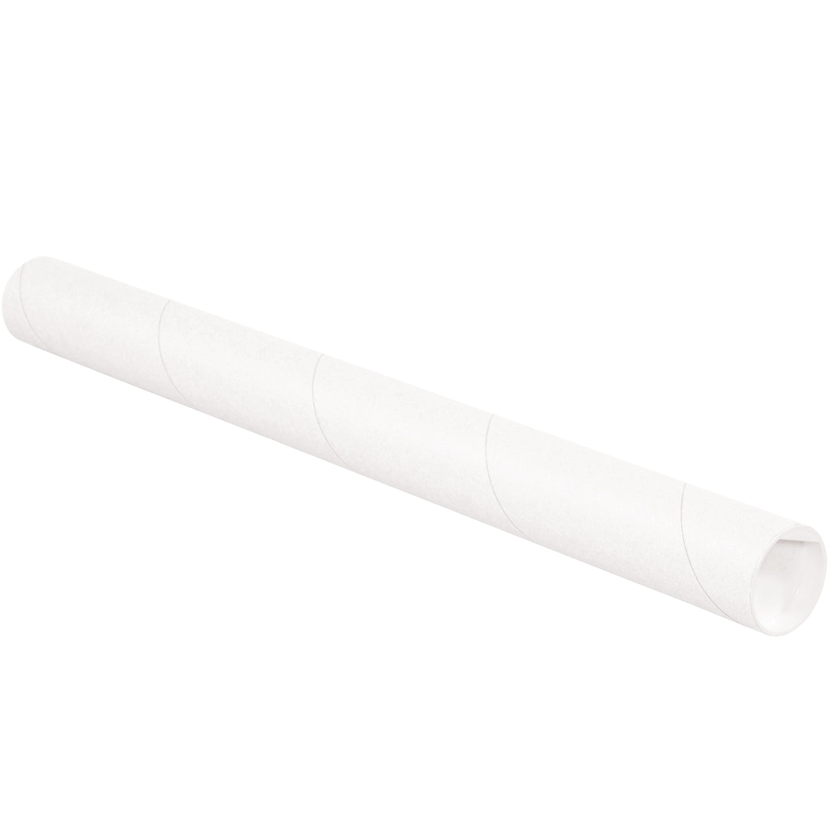 2 x 24 White Mailing Tubes With End Caps .060 Gauge 50/Case