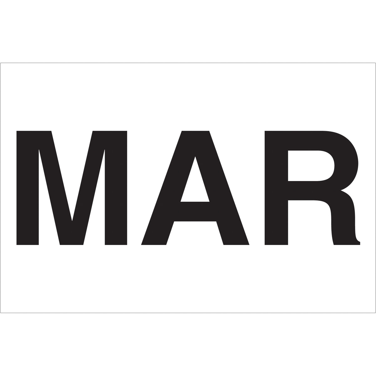 2 x 3" - "MAR" (White) Months of the Year Labels 500/Roll