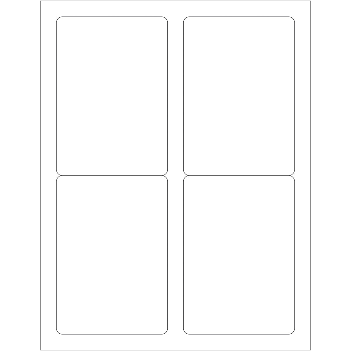 3 1/2 x 5" White Rectangle Laser Labels 400/Case