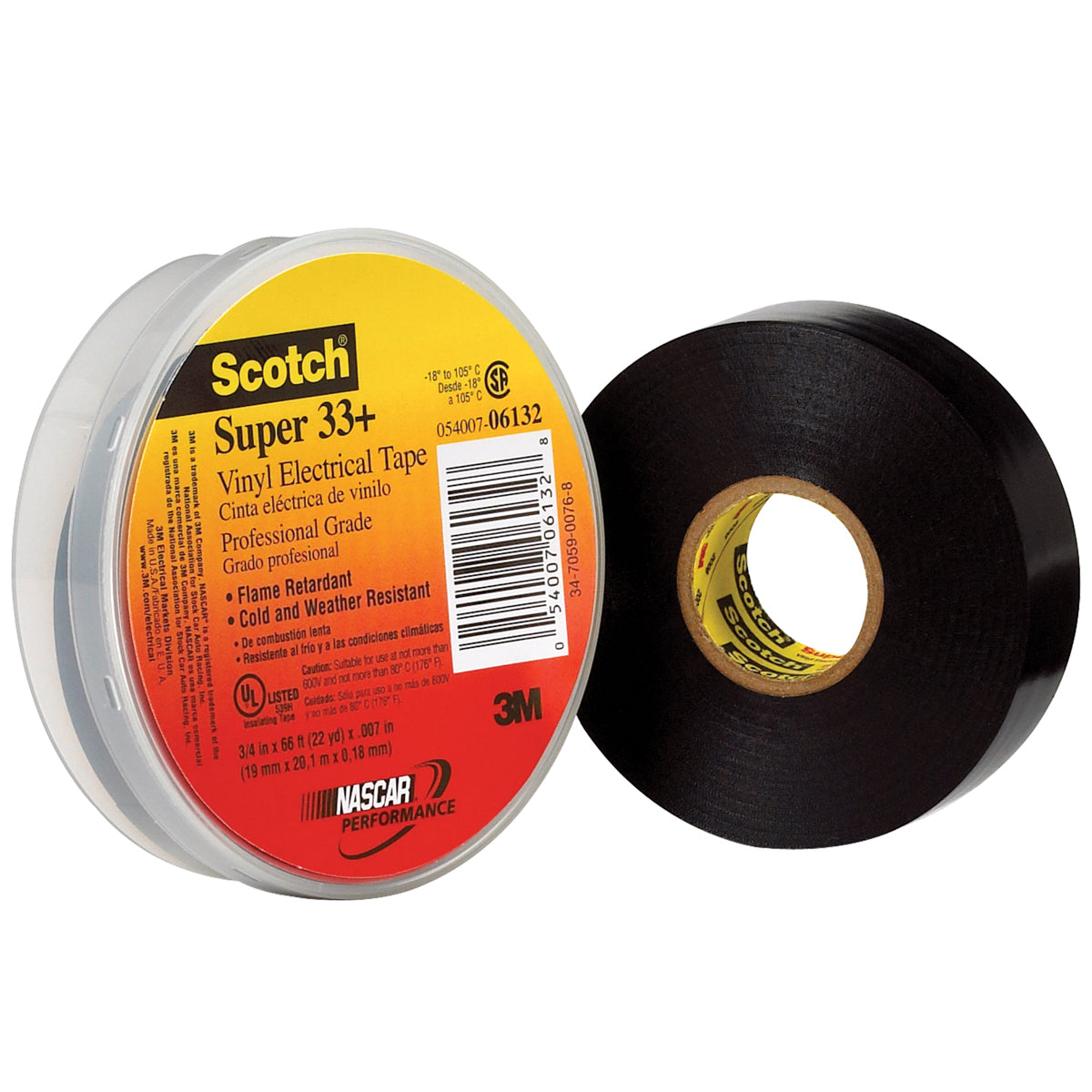 3/4" x 66 Feet Black 3M 33  Electrical Tape 100/Case