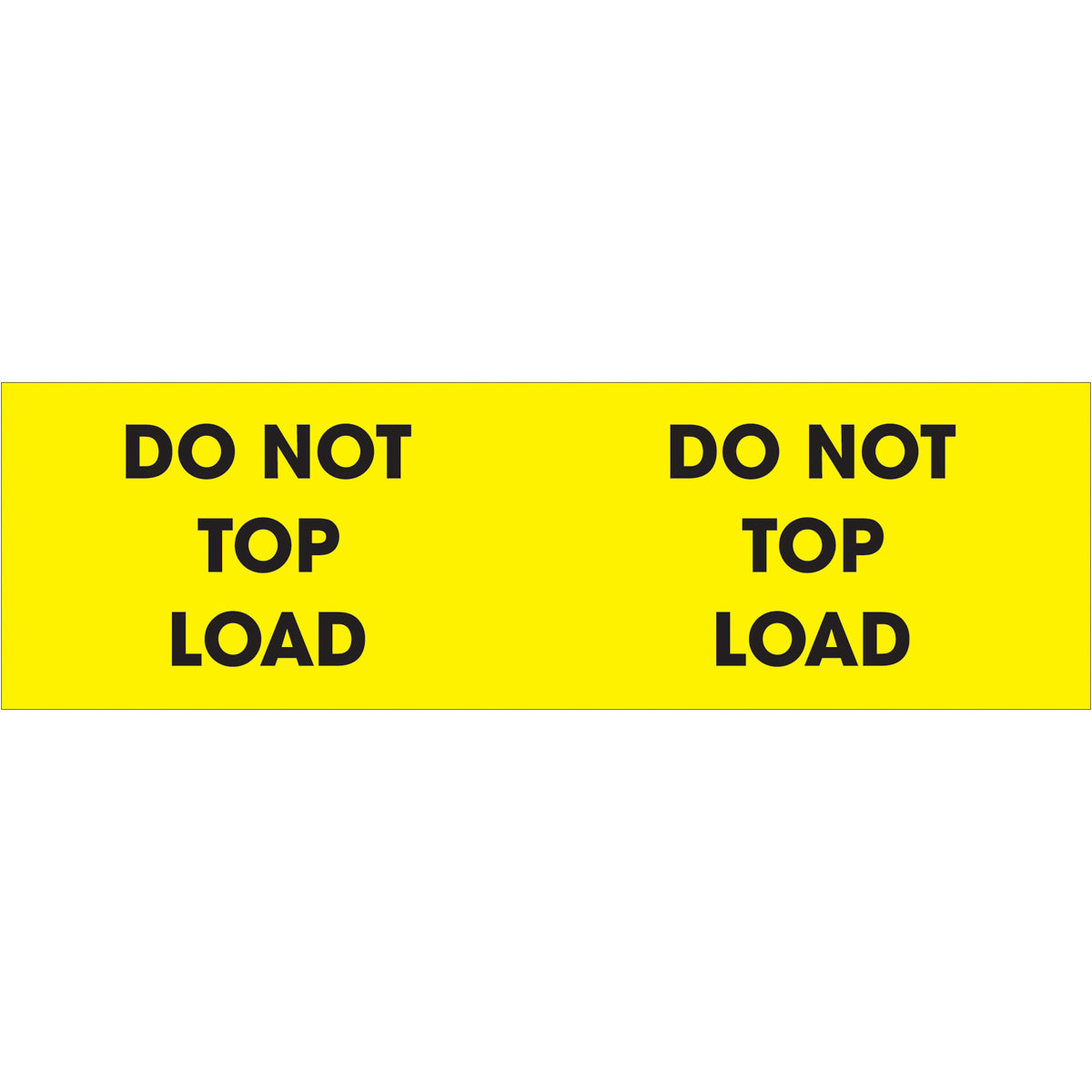 3 x 10" - "Do Not Top Load" (Fluorescent Yellow) Labels 500/Roll