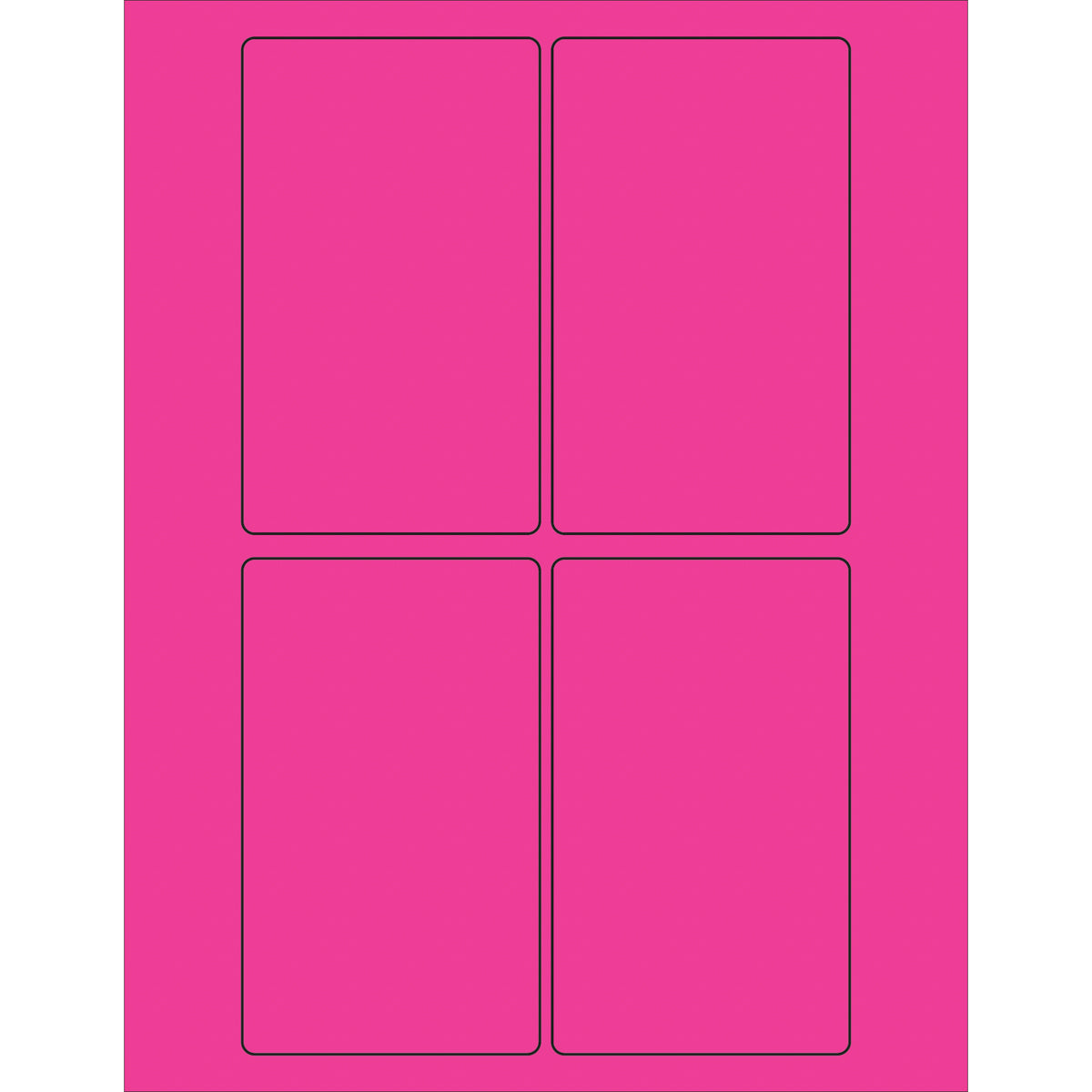 3 x 5" Fluorescent Pink Rectangle Laser Labels 400/Case