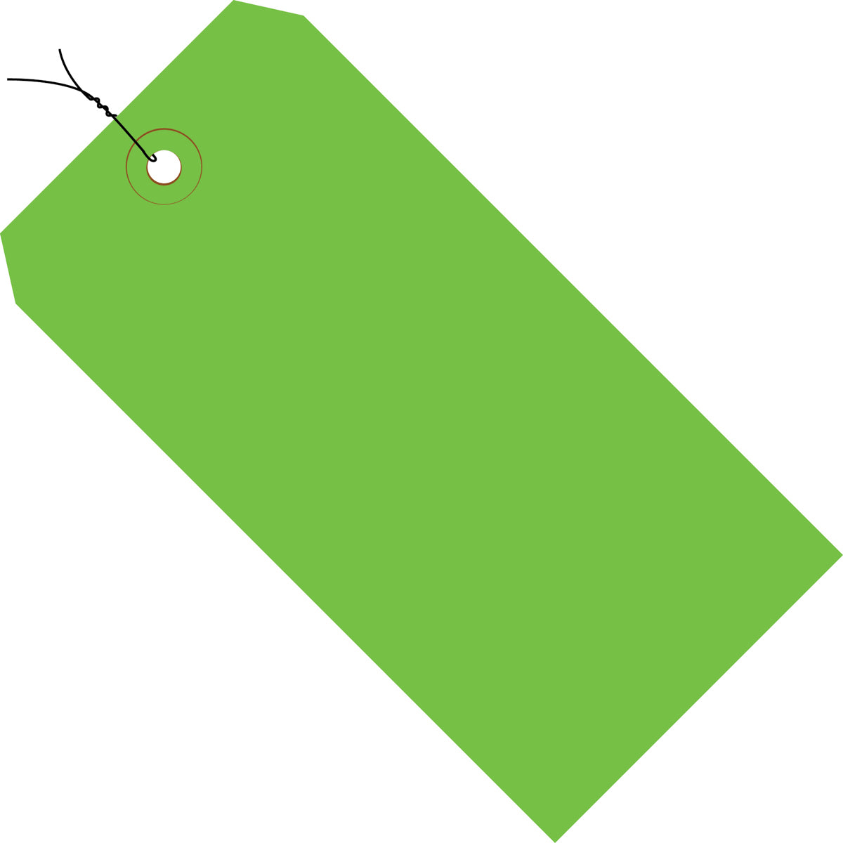 3-1/4 x 1-5/8 Pre-Wired Green Tags (THICK BOARD - 13 POINT) 1000/Case