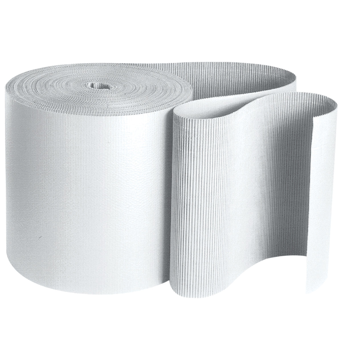 36" B-Flute White Single Faced Corrugated 250 Feet/Roll